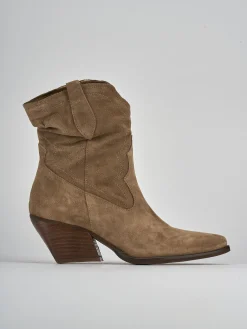 Clearance Stivaletti tacco 7cm camoscio Donna Stivaletti Tacco Alto