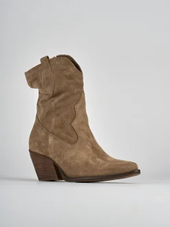 Clearance Stivaletti tacco 7cm camoscio Donna Stivaletti Tacco Alto