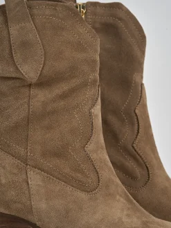 Clearance Stivaletti tacco 7cm camoscio Donna Stivaletti Tacco Alto