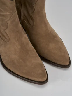 Clearance Stivaletti tacco 7cm camoscio Donna Stivaletti Tacco Alto