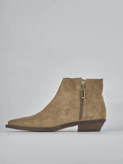 Stivaletti tacco 3cm camoscio Donna Stivaletti Tacco Basso