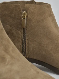 Stivaletti tacco 3cm camoscio Donna Stivaletti Tacco Basso