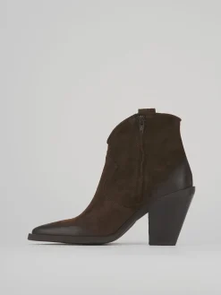 New Stivaletti tacco 7cm camoscio testa Donna Stivaletti Tacco Alto