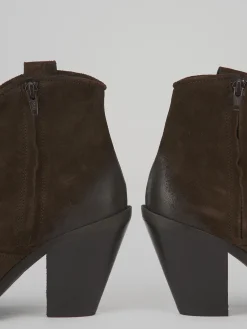 New Stivaletti tacco 7cm camoscio testa Donna Stivaletti Tacco Alto