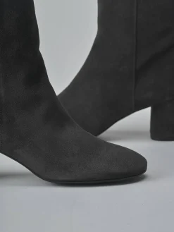 Outlet Stivaletti tacco 6cm camoscio Donna Stivaletti Tacco Alto