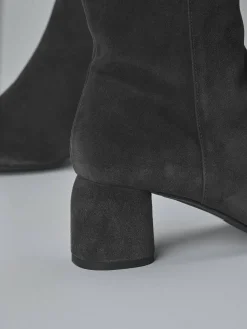 Outlet Stivaletti tacco 6cm camoscio Donna Stivaletti Tacco Alto