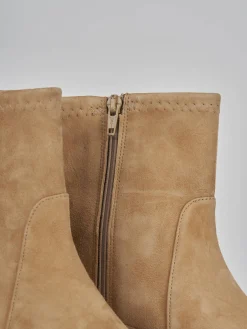 Clearance Stivaletti tacco 3cm camoscio Donna Stivaletti Tacco Basso