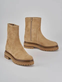 Clearance Stivaletti tacco 3cm camoscio Donna Stivaletti Tacco Basso