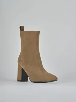 Sale Stivaletti tacco 9cm camoscio Donna Stivaletti Tacco Alto