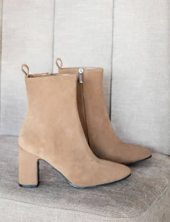 Sale Stivaletti tacco 9cm camoscio Donna Stivaletti Tacco Alto