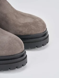 Stivaletti tacco 3cm camoscio Donna Stivaletti Tacco Basso