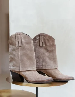 Outlet Stivaletti tacco 6cm camoscio Donna Stivaletti Tacco Alto