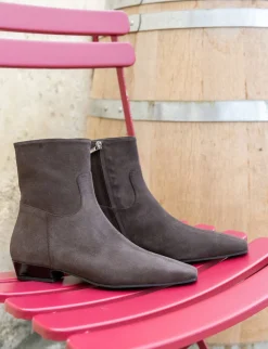 New Stivaletti tacco 3cm camoscio testa Donna Stivaletti Tacco Basso