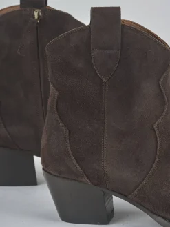 Clearance Stivaletti tacco 6cm camoscio testa Donna Stivaletti Tacco Alto