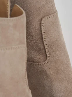 Sale Stivaletti tacco 2cm camoscio Donna Stivaletti Tacco Basso