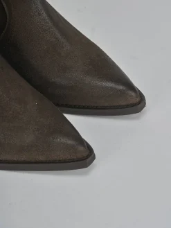 Discount Stivaletti tacco 9cm camoscio testa Donna Stivaletti Tacco Alto