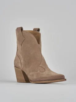 New Stivaletti tacco 8cm camoscio Donna Stivaletti Tacco Alto