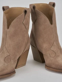 New Stivaletti tacco 8cm camoscio Donna Stivaletti Tacco Alto