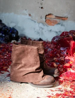 Stivaletti tacco 3cm camoscio testa Donna Stivaletti Tacco Basso