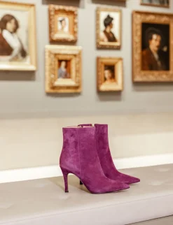 Outlet Stivaletti tacco 9cm camoscio Donna Stivaletti Tacco Alto