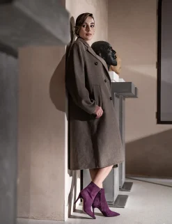 Outlet Stivaletti tacco 9cm camoscio Donna Stivaletti Tacco Alto