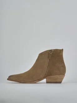 Outlet Stivaletti tacco 4cm camoscio Donna Stivaletti Tacco Basso