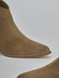 Outlet Stivaletti tacco 4cm camoscio Donna Stivaletti Tacco Basso