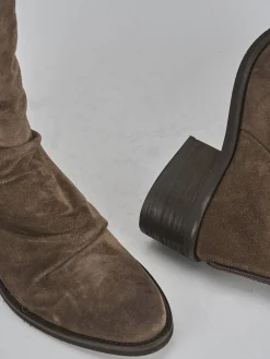 Hot Stivaletti tacco 5cm camoscio Donna Stivaletti Tacco Alto