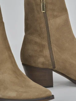 Clearance Stivaletti tacco 6cm camoscio Donna Stivaletti Tacco Alto