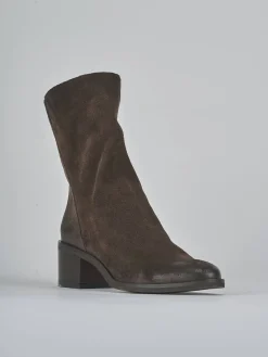 Outlet Stivaletti tacco 5cm camoscio testa Donna Stivaletti Tacco Alto