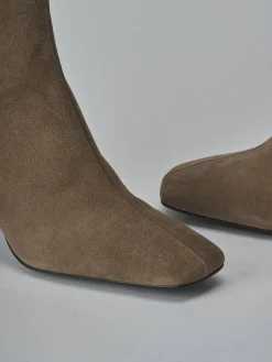 Hot Stivaletti tacco 7cm camoscio Donna Stivaletti Tacco Alto