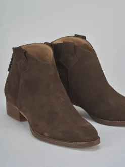 Stivaletti tacco 3cm camoscio testa Donna Stivaletti Tacco Basso