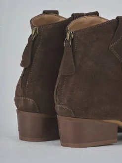 Stivaletti tacco 3cm camoscio testa Donna Stivaletti Tacco Basso