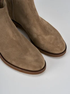 Stivaletti tacco 2cm camoscio Donna Stivaletti Tacco Basso