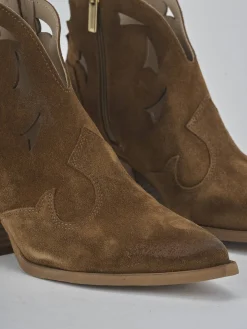 New Stivaletti tacco 6cm camoscio Donna Stivaletti Tacco Alto