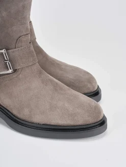 Online Stivaletti tacco 2cm camoscio Donna Stivaletti Tacco Basso