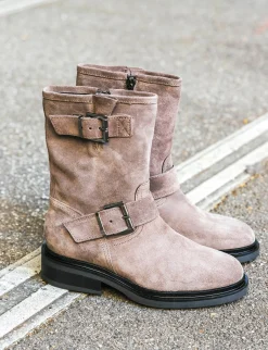 Online Stivaletti tacco 2cm camoscio Donna Stivaletti Tacco Basso