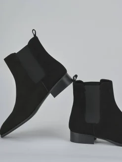 Clearance Stivaletti tacco 3cm camoscio Donna Stivaletti Tacco Basso