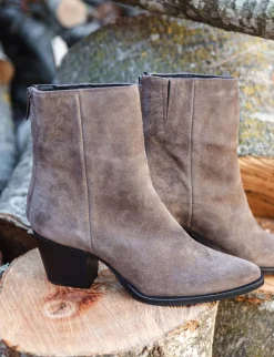 Outlet Stivaletti tacco 6cm camoscio Donna Stivaletti Tacco Alto