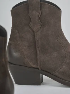 Stivaletti tacco 4cm camoscio testa Donna Stivaletti Tacco Basso