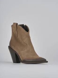 New Stivaletti tacco 7cm camoscio Donna Stivaletti Tacco Alto