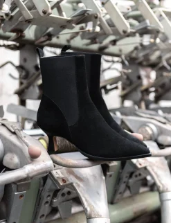 Hot Stivaletti tacco 5cm camoscio Donna Stivaletti Tacco Alto