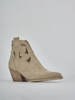 Stivaletti tacco 6cm camoscio Donna Stivaletti Tacco Alto