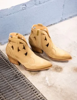 Stivaletti tacco 6cm camoscio Donna Stivaletti Tacco Alto