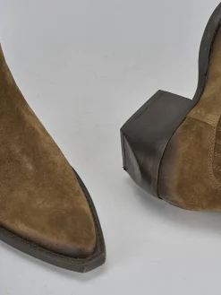 Sale Stivaletti tacco 3cm camoscio Donna Stivaletti Tacco Basso