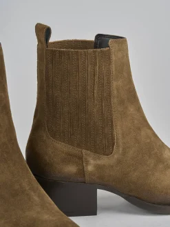 Sale Stivaletti tacco 3cm camoscio Donna Stivaletti Tacco Basso