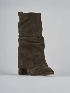 Hot Stivaletti tacco 7cm camoscio testa Donna Stivaletti Tacco Alto