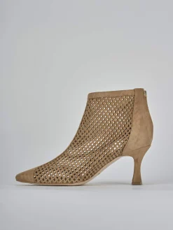 New Stivaletti tacco 7cm camoscio Donna Stivaletti Tacco Alto