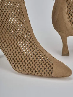 New Stivaletti tacco 7cm camoscio Donna Stivaletti Tacco Alto