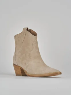 Stivaletti tacco 5cm camoscio Donna Stivaletti Tacco Alto